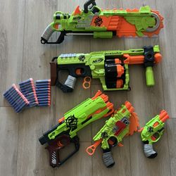 Nerf Zombie Strike Madness!!! Green Team Blaster Bundle, Kids Toys, Summer Time Fun!