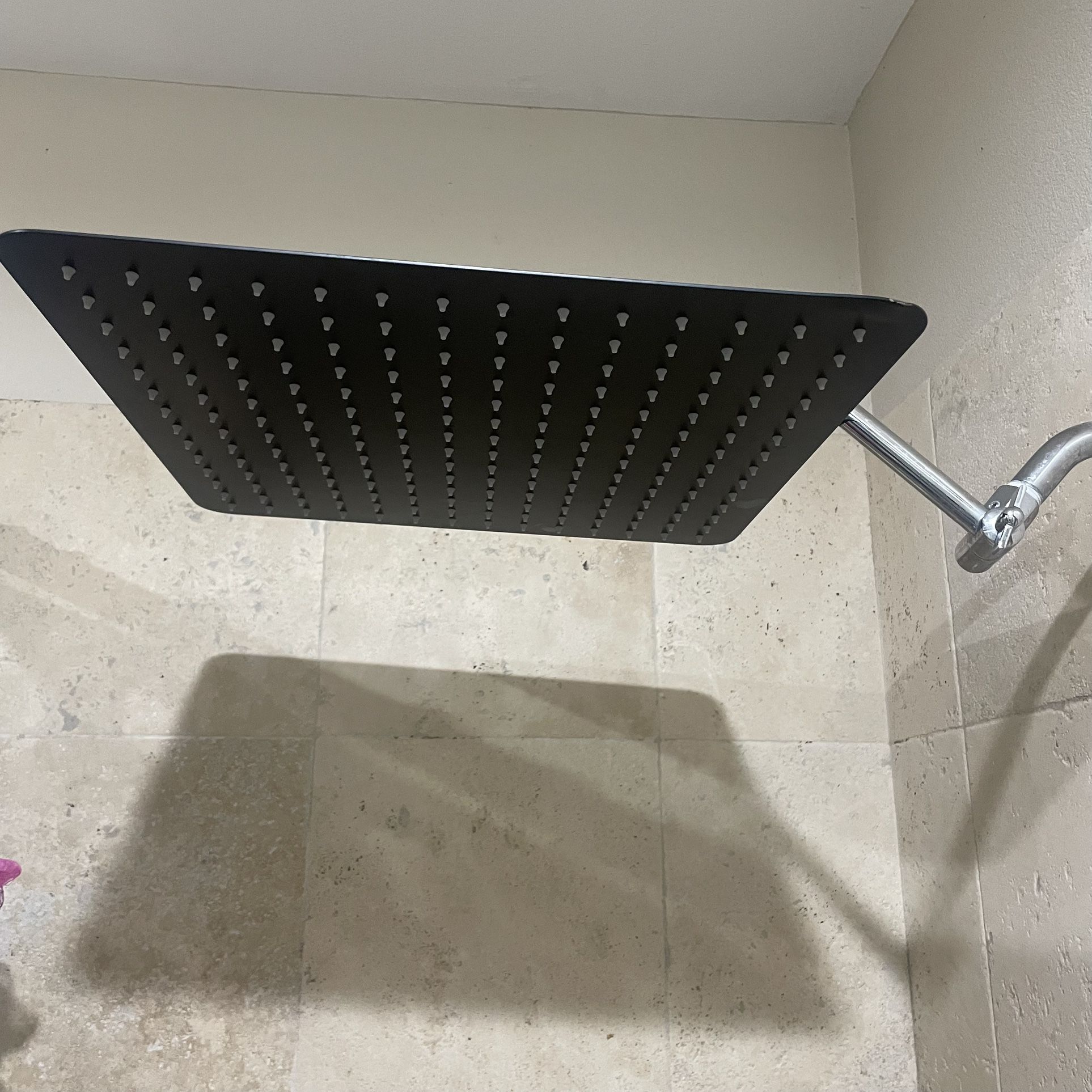 16” Square High Pressure Rainfall Bathroom Shower Head - Black