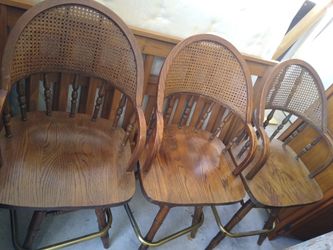 3 Oak & Cane bar stools, org. $325/ each