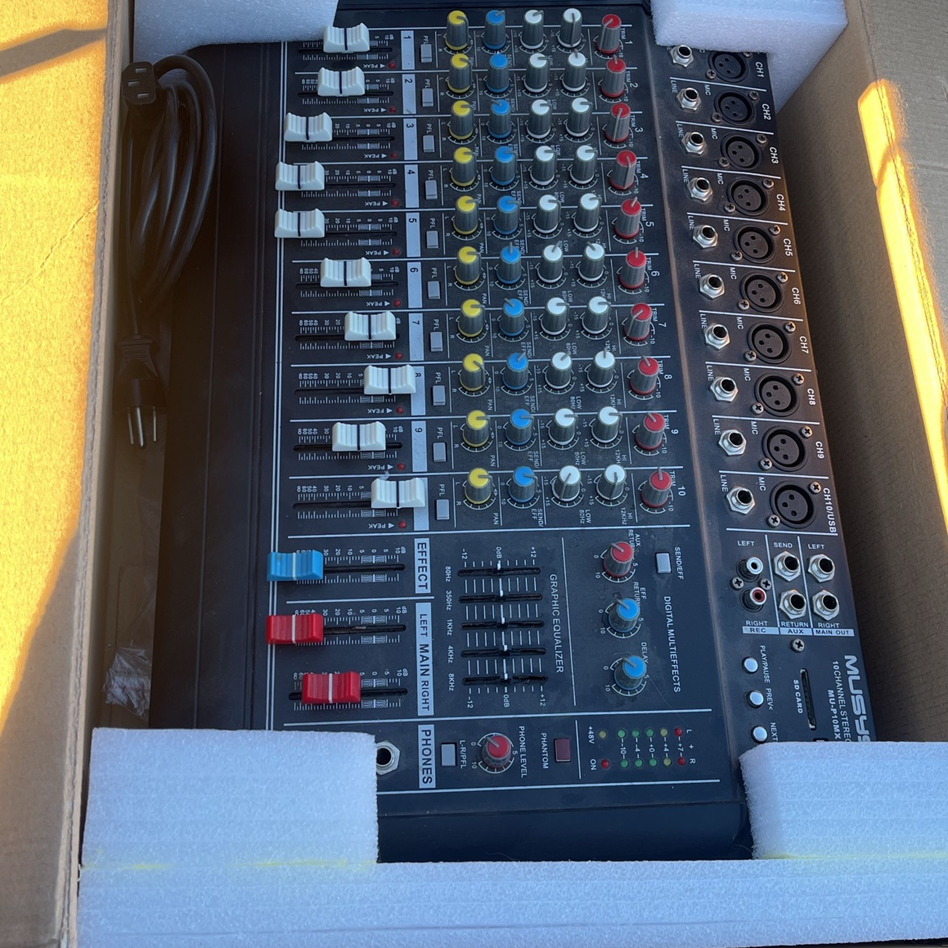 Mu-P10MX 10 Channel Professional Power Stereo Mixer Amplifier