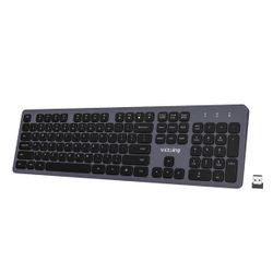 VicTsing 2.4G Gaming Wireless Ultra Slim Keyboard , 108 - Key Area Three - Mode Mute Bluetooth Keyboard