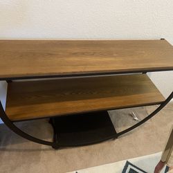 U Shaped Black And Brown Console Table