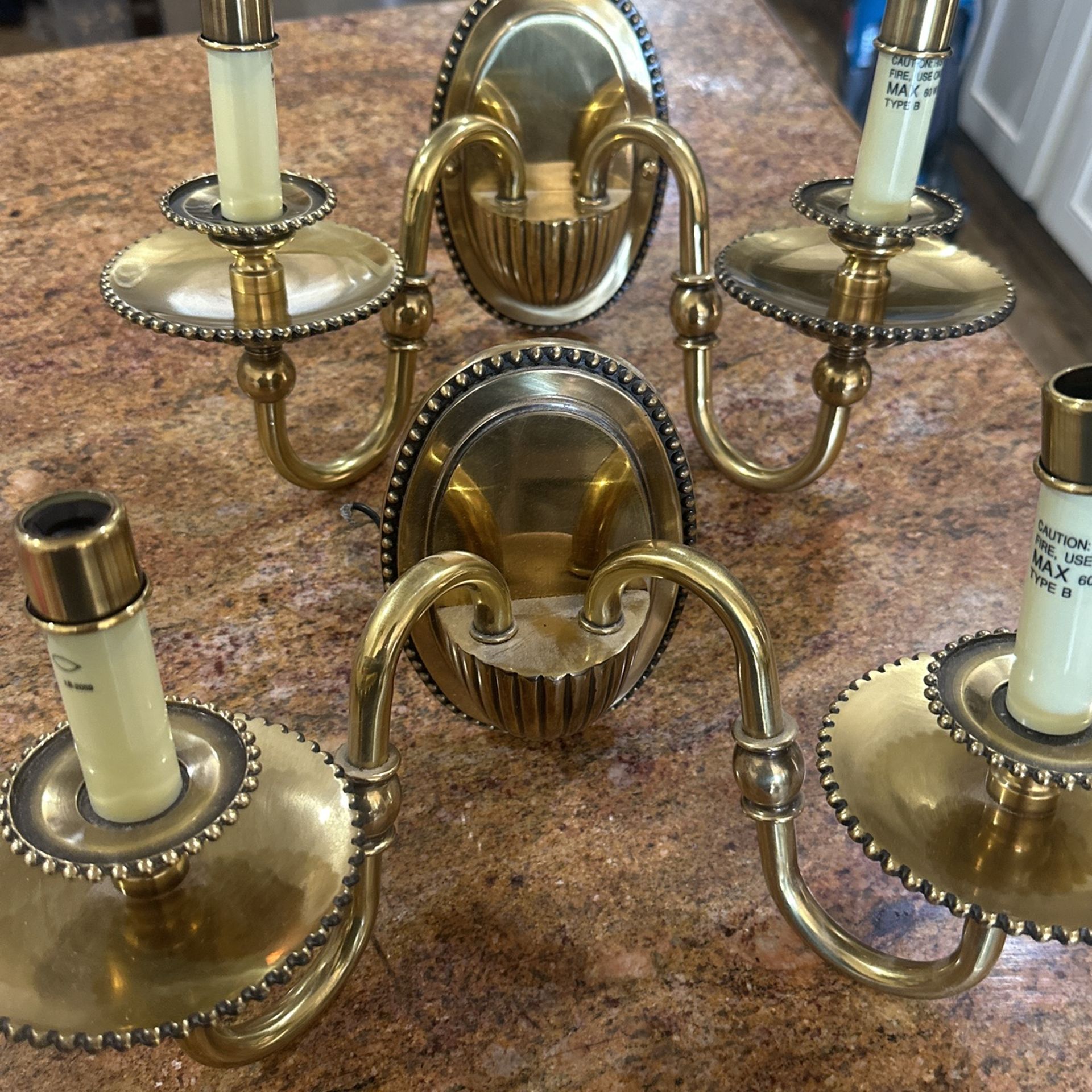 Brass Wall Sconce Pair