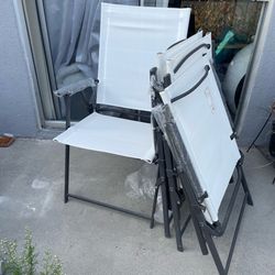 4 target white sling outdoor patio folding chairs