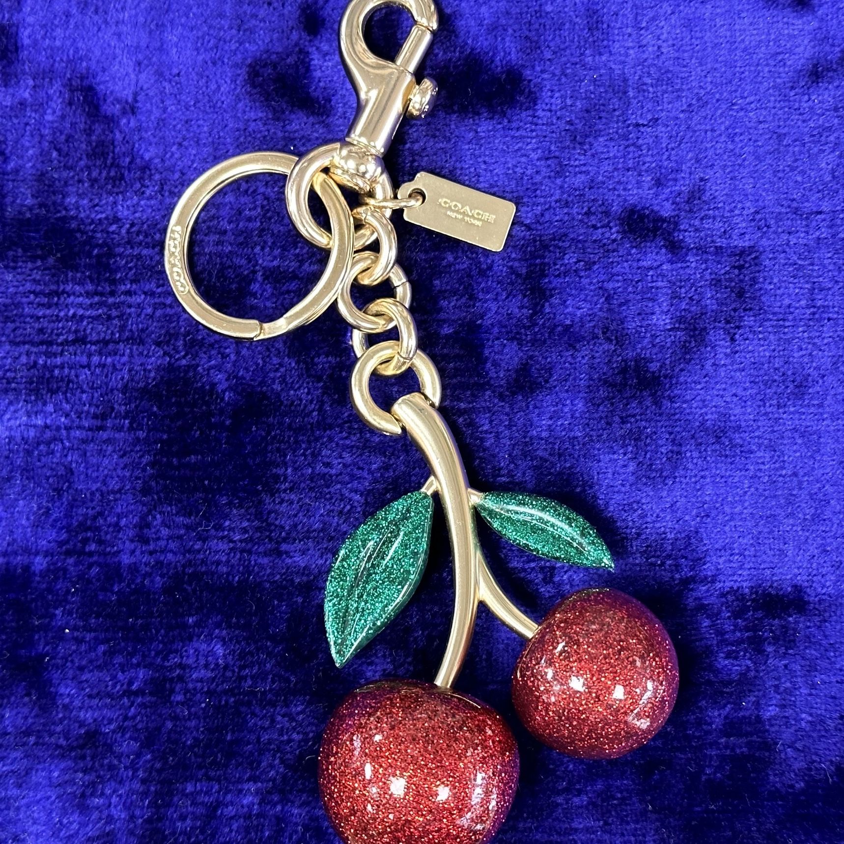 Coach Signature Large Loop Signature Cherry Bag Charm