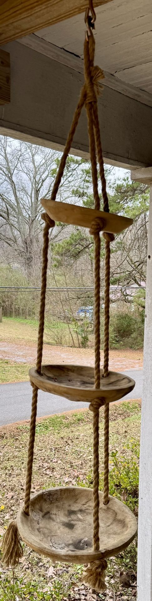 3 Tier Wooden Rope Hanger