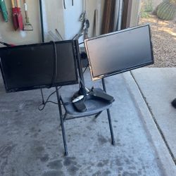 Two Monitors With Stand