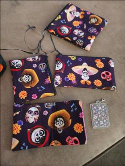 Coco Disney Pixar Fabric Zipper Pouches Set