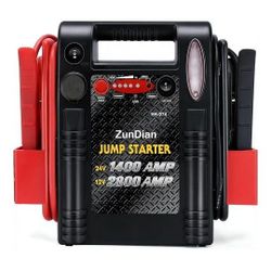 Heavy Duty Jump Starter 12V/24V with 2800/1400 Amp for SUV, Trucks Tractor, Excavator