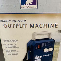 New In Box ower source OUTPUT MACHINE • Operates all GreatLand Power Source Products • 12 volt and 3, 6, 9 and 12 volt output for different appliances