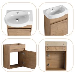 16" wall moumted with sink (no faucet included)