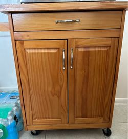 Microwave cabinet cart w/wheels