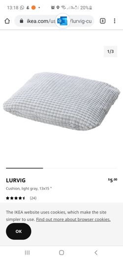 4 Cushion, light gray13x15 "