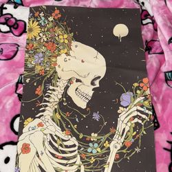 Skull / Floral Wall Poster 