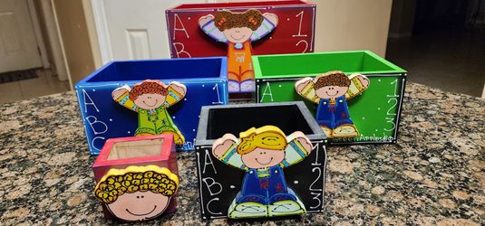 Original Green Apple Classroom Wooden Boxes