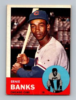 1963 Topps Ernie Banks Chicago Cubs Baseball Card