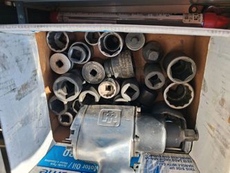 Some big sockets 1/2 drive...also 3/4drive impact like new. Ingersal rand brand.