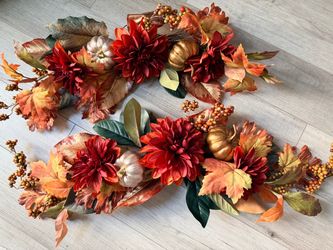 Fall Harvest Floral Centerpiece/Swag, Set of 2
