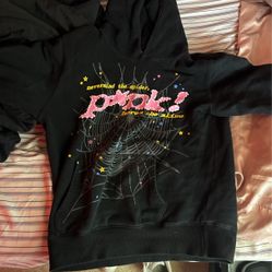 Spider Hoodie Pink And Black