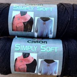 Caron Simply Soft Yarn $5 Each  Black