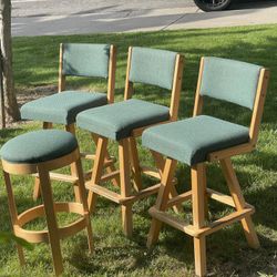 Set of Wooden Bar Stools - Stylish & Comfy!