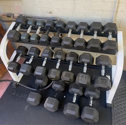 Dumbbell set with rack