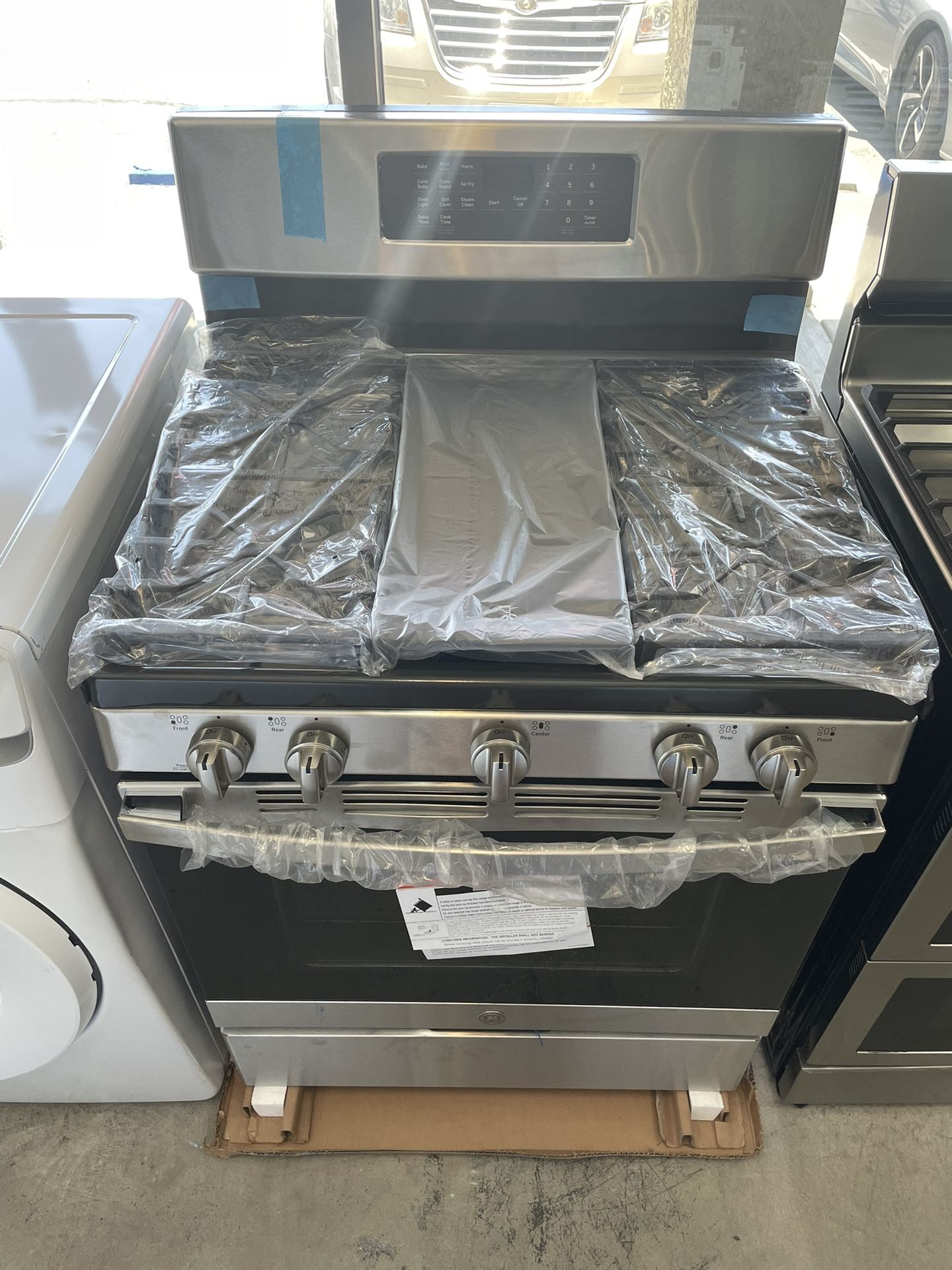 30” Ge Gas Range With Griddle Airfryer Stainless Steel