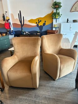 NEW Camel Chairs /Velvet  Side Chair / Highback Accent Chair!