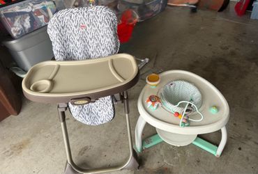 Graco Baby High Chair and baby activity center $30