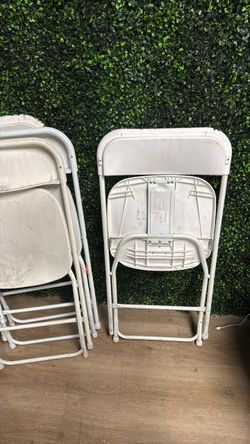 White folding chairs