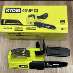 Ryobi One+ 8 in. 18-Volt Lithium-Ion Battery Pruning Chainsaw (Tool-Only)