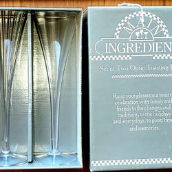 Set Of 6 Crystal Toasting Flutes!