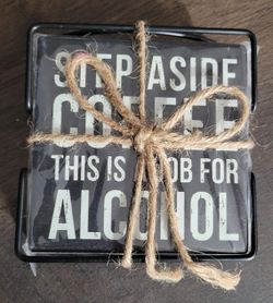 Absorbent Stone Coaster Set (4) Alcohol