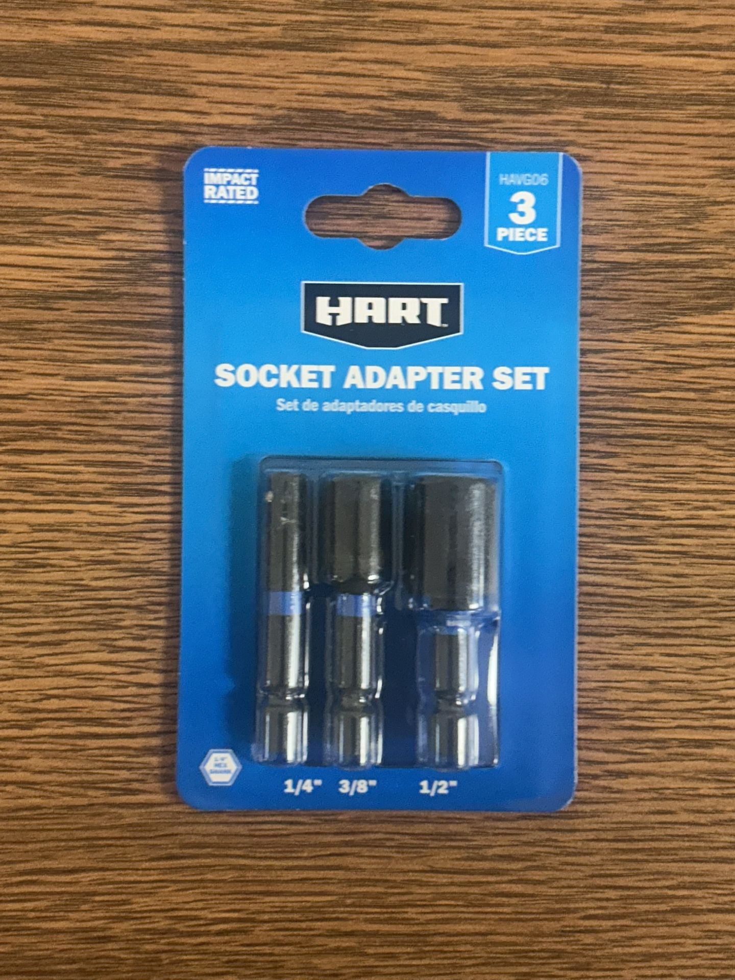 HART 3-Piece Socket Adapter Set – 1/4 in, 3/8 in, 1/2 in