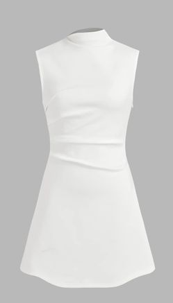 CIDER Asymmetrical neck white Dress