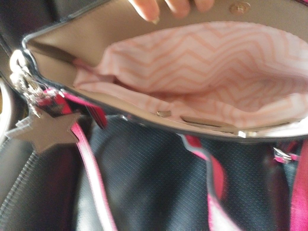 Candie's purse pink and grey new with long shoulder strap