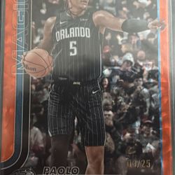 2025-26 Topps Basketball Paolo Banchero Orange /25 Orlando Magic Number 3/25