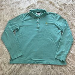 Lilly Pulitzer Golf Polo Shirt 1/2 Button Preppy Blue Shrunken Womens Size M
