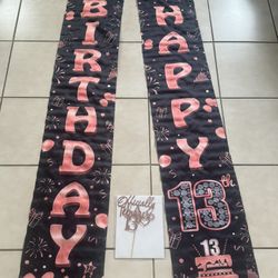 Birthday Banner And Cake Topper