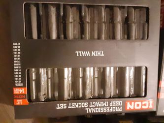 Brand new ICON 14-Piece Metric Deep Impact Socket Set
