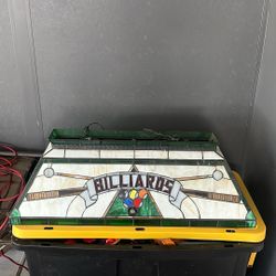 Billiards Stained Glass Lamp
