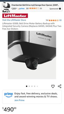 Liftmaster 6580L Belt Drive Motor W/ Integrated Security Camera