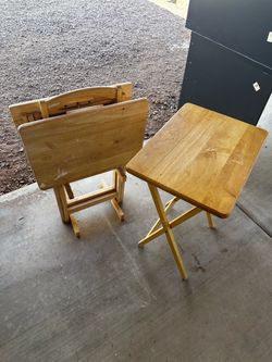 3 Foldable TV Trays with Stand