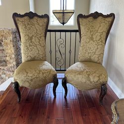 Two Gold Victorian Chairs