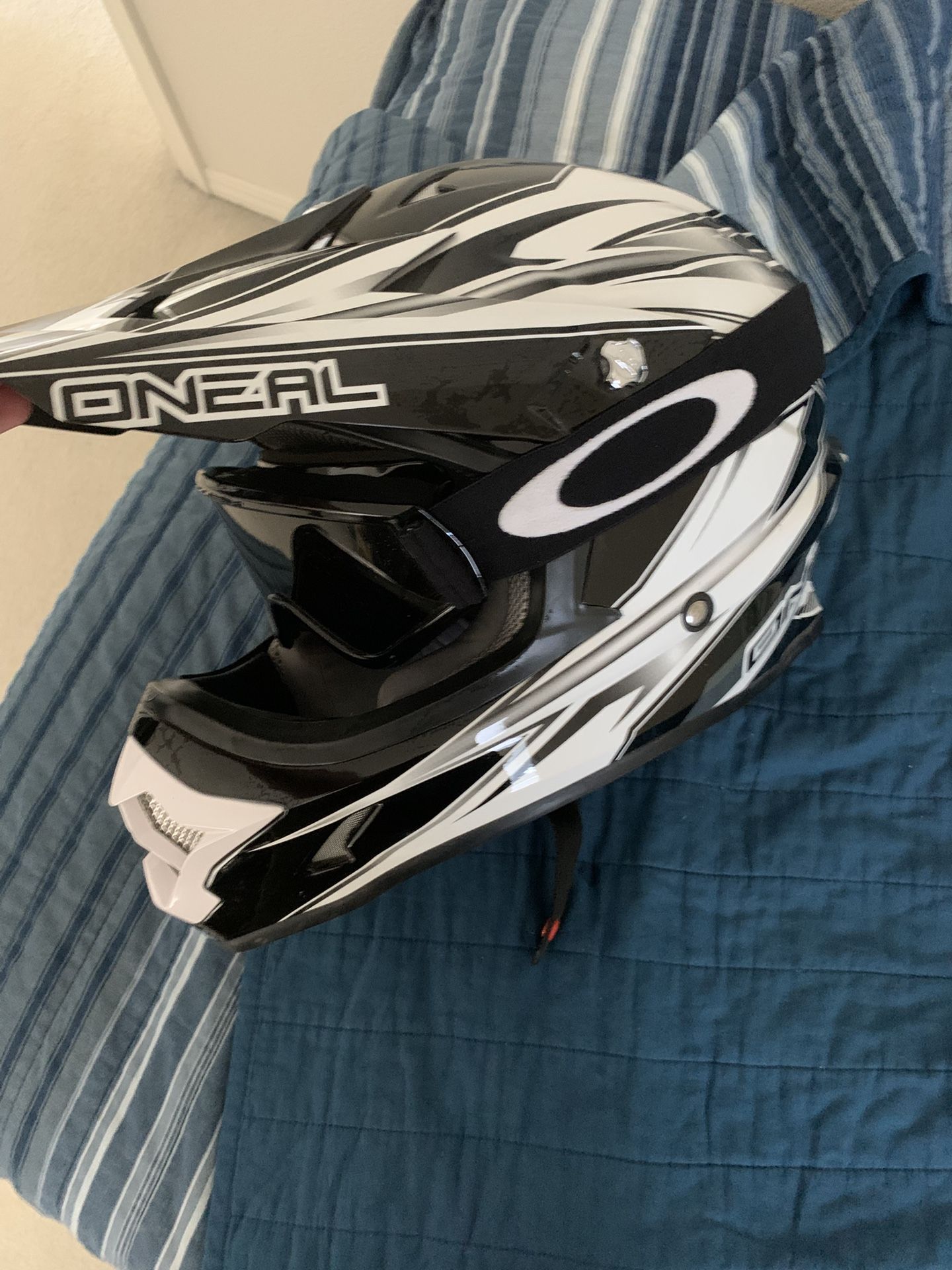 O’Neal Dirtbike Helmet with Oakley Goggles