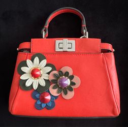 FENDI Micro Peekaboo Flower Motif Handbag Shoulder Bag