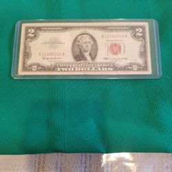 Low Sereal Number Series A $ 2dollar Red Seal $100