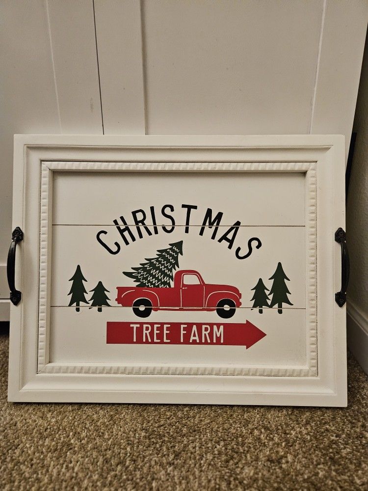 Christmas Tree Farm House Truck Tray Or Wall Decor