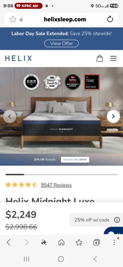 King Helix Midnight Luxe Mattress – Like New – Demo Model”
Manufacture date 7-16-26