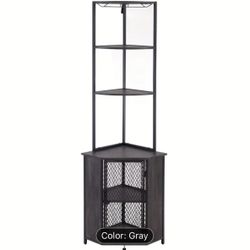 Corner Bar Cabinet with Wine Glass Rack